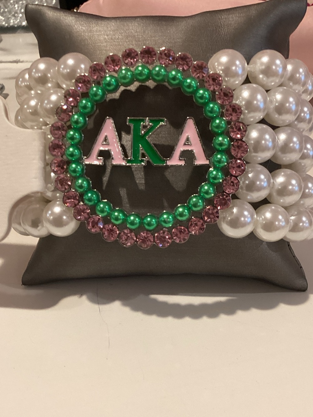AKA Pink & Green Pearl Statement‎ Bracelet